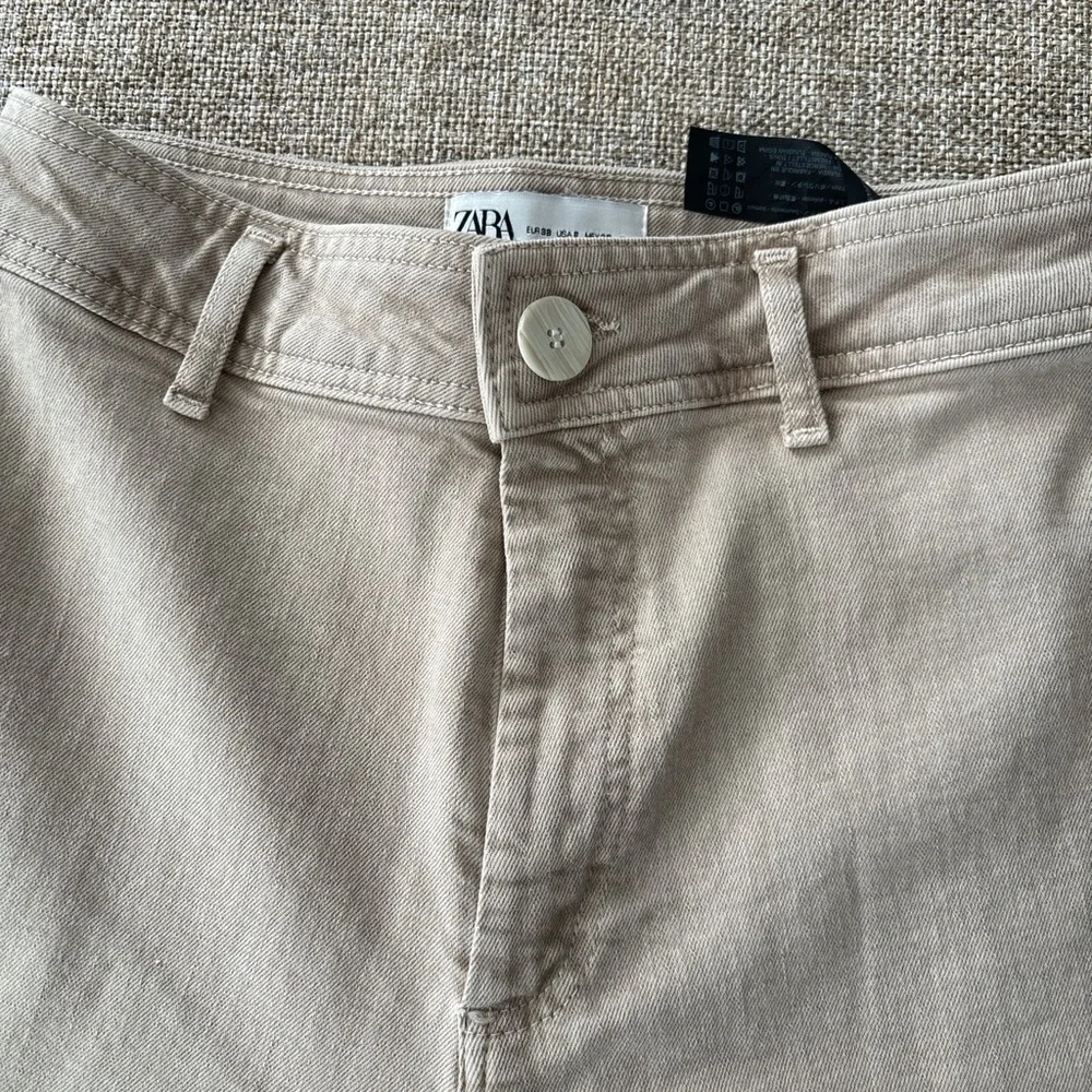 Zara Cream Wide Leg Pants - Picture 2 of 5